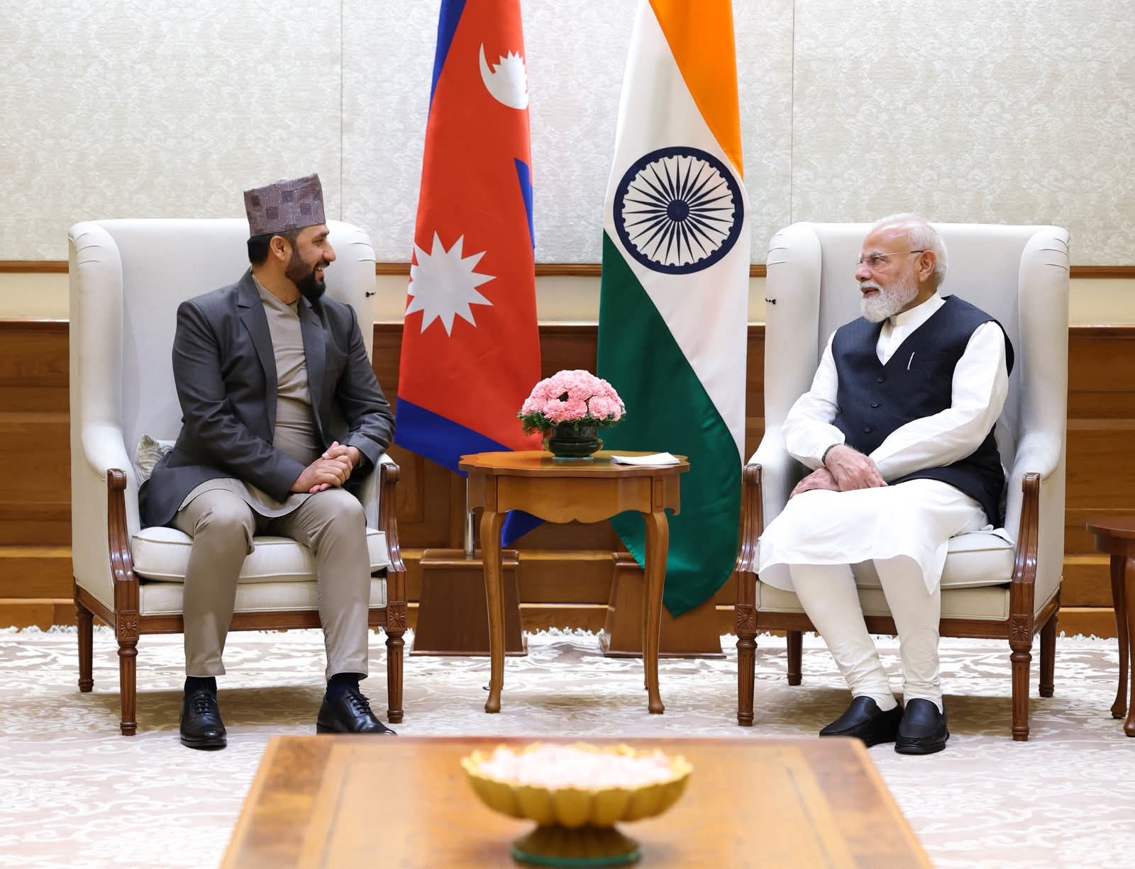 रवि लामिछाने र भारतीय प्रधानमन्त्री नरेन्द्र मोदीबीच भेटवार्ता