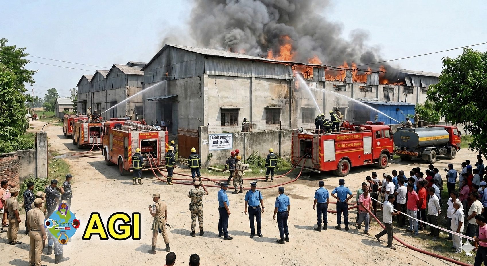 बाराको त्रिवेणी स्पाइनिङ धागो फ्याक्ट्रिमा भिषण आगलागी, ५ दमकलद्वारा नियन्त्रण प्रयास जारी