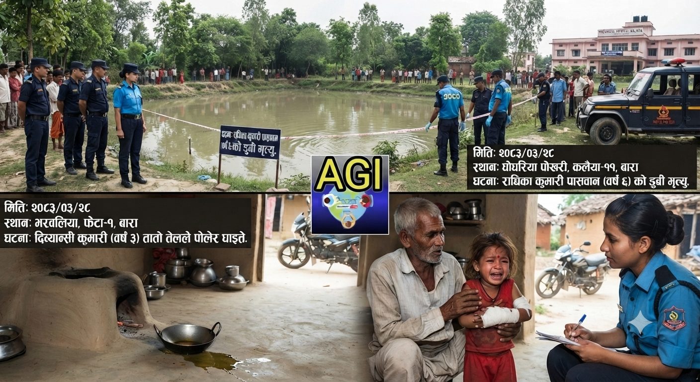 बारामा एकै दिन भएका दुई छुट्टाछुट्टै घटनामा एक बालिकाको मृत्यु, अर्की घाइते