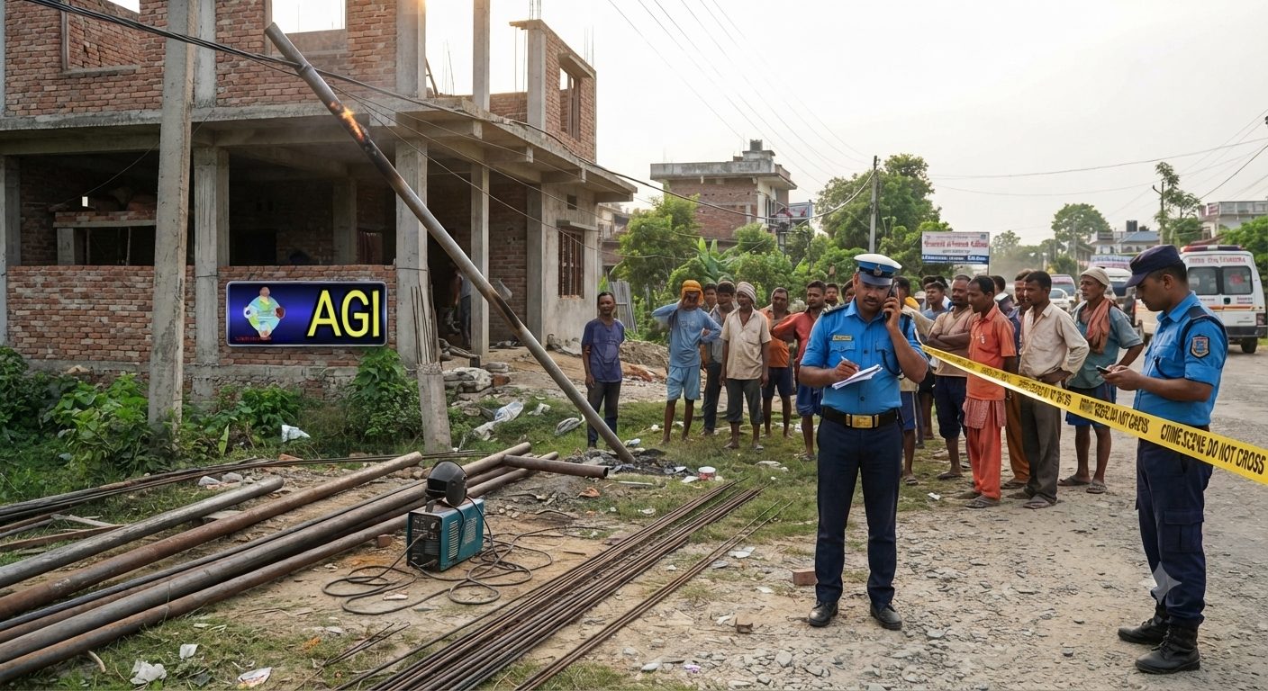 बिशेश्वरप्रसाद कोइरालाको घरमा वेल्डिङ गरिरहेका एक कामदार करेन्ट लागेर घाईते