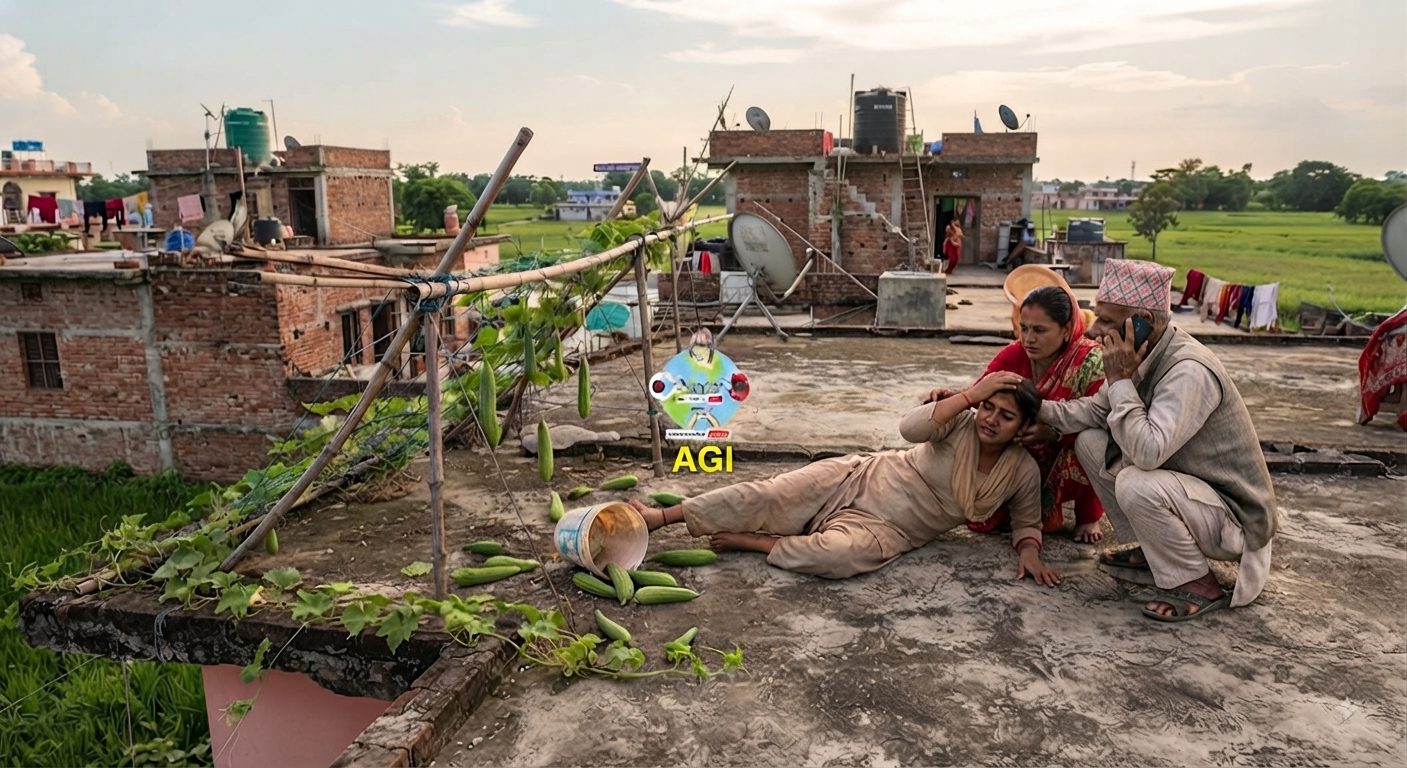 घिरौँला टिप्ने क्रममा घरको छतबाट लडेर एक महिला गम्भीर घाइते