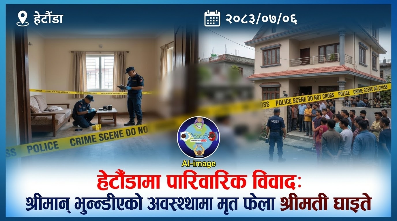 हेटौँडमा दम्पतीबीच झगडा: भित्रबाट ढोका बन्द, श्रीमान् झुण्डिएको र श्रीमती घाइते अवस्थामा भेटिए